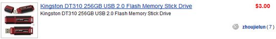 Kingston DT310 256GB USB 2.0 Flash Memory Stick Drive Cost 3