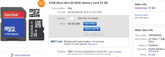 32GB Micro Mini SD SDHC Memory Card 32 GB